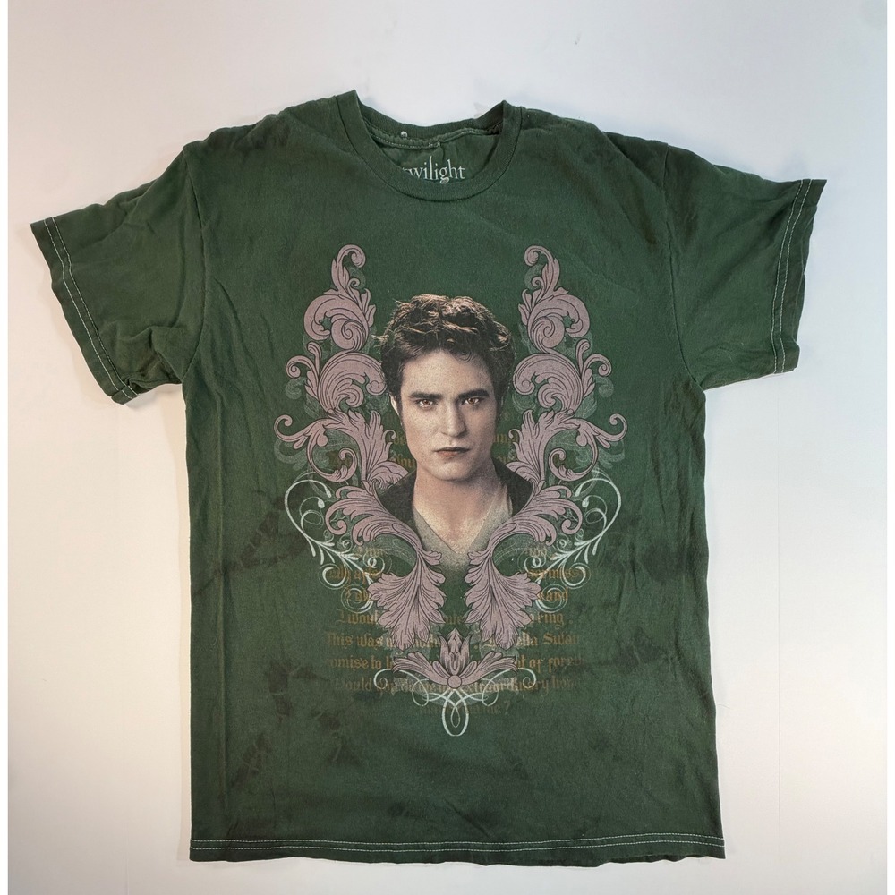 Twilight Edward Cullen Graphic T-Shirt Green Goodie Two Sleeves S/M